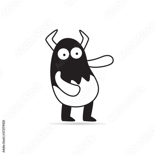 cute monster icon on white background vector