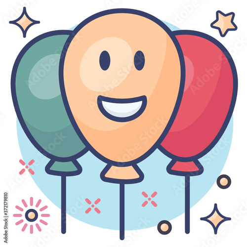 
Flat design vector of balloons, party decoration 
