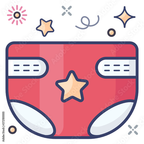 
Swaddling clothing, nappy icon flat vector design 
