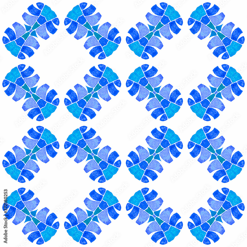 Tiled watercolor background. Blue captivating Tiled watercolor background. Blue captivating