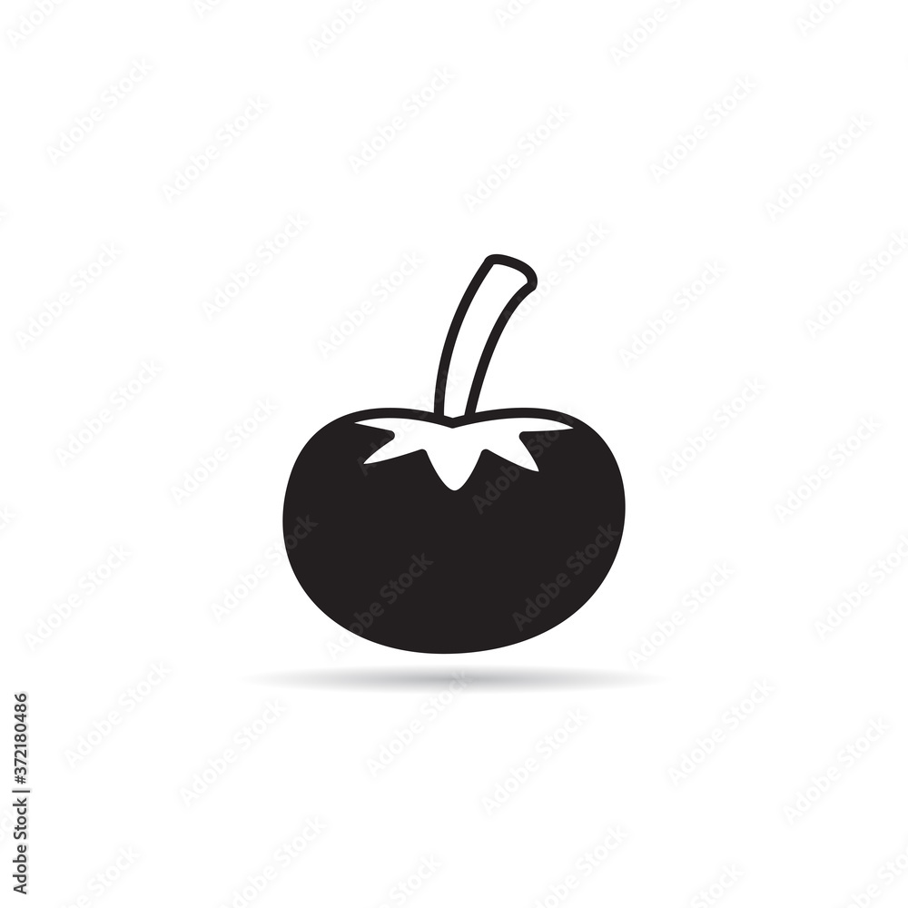 tomato icon on white background vector tomato icon on white background vector