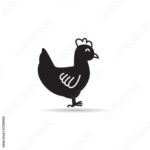 chicken icon on white background vector