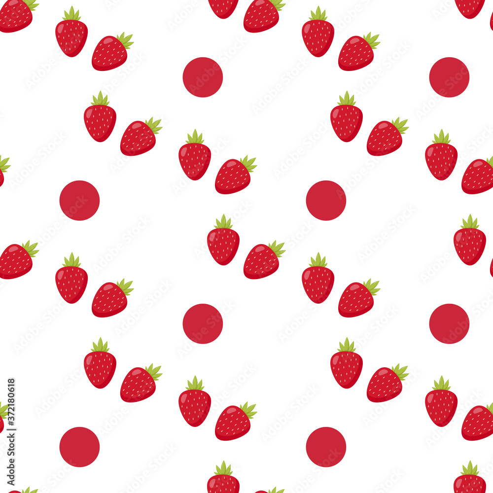 Seamless pattern with little stylish strawberry on white background. Vector image. Seamless pattern with little stylish strawberry on white background. Vector image.