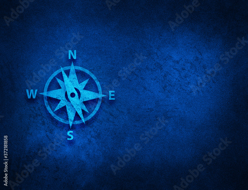 Compass icon artistic abstract blue grunge texture background