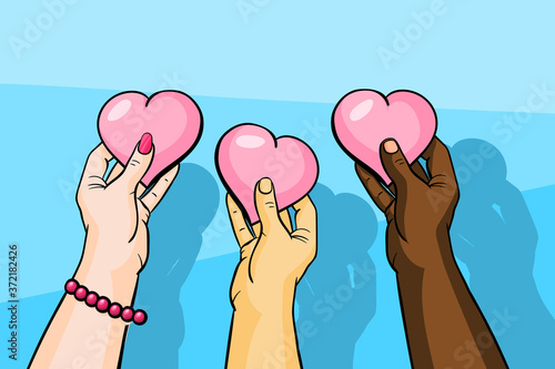 Concept of charity and donation. Give and share your love to people.