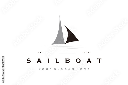 creative Sailboat logo design Vector