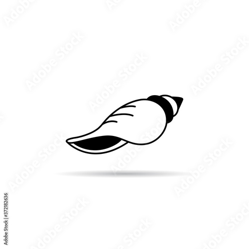 conch shell icon on white background vector