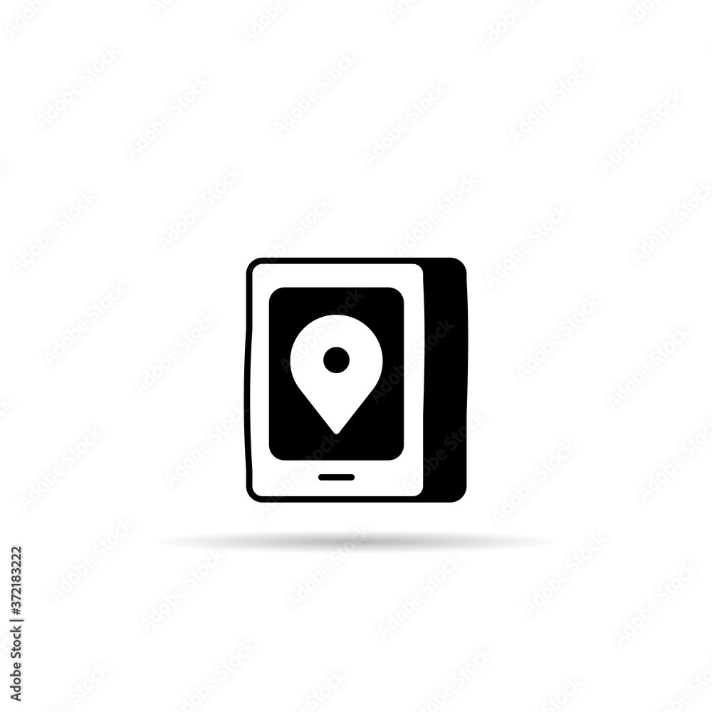 mobile phone gps icon vector on white background mobile phone gps icon vector on white background