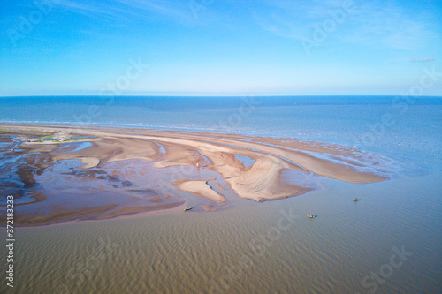 Nice aerial view of a sandbank offshore Namdinh, Vietnam photo