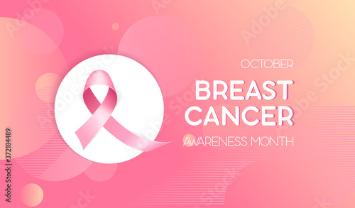 Realistic pink ribbon symbol. Medical Design. illustration.