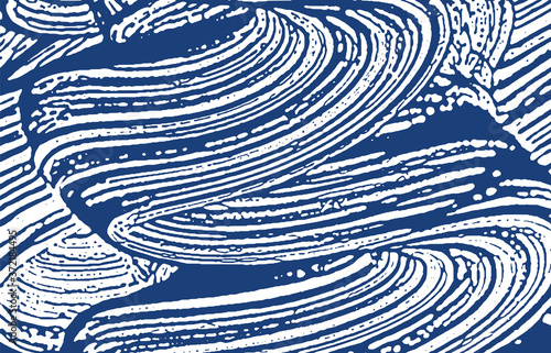 Grunge texture. Distress indigo rough trace. Ecsta