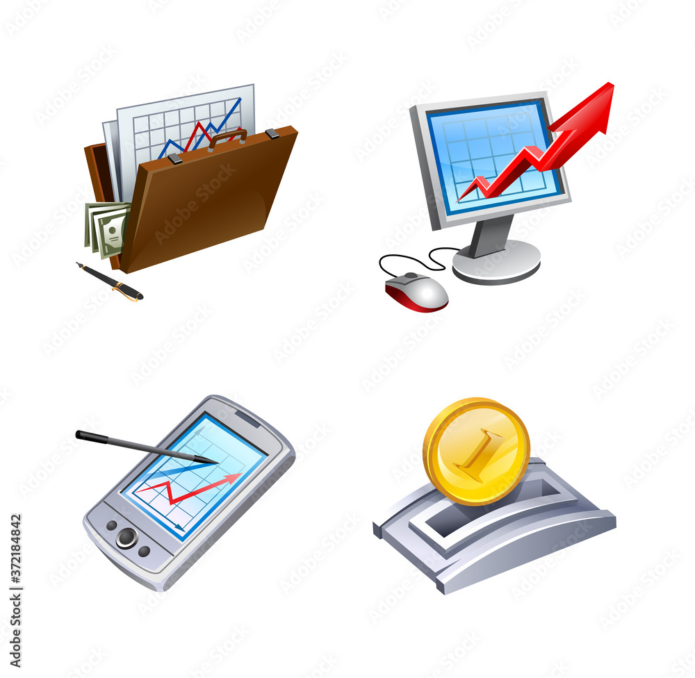 set of icons logos for business and financial statistics set of icons logos for business and financial statistics