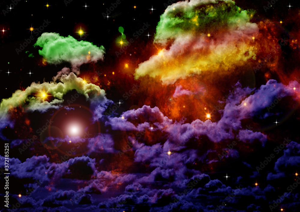 Fototapeta premium galaxy in a free space. 3D rendering