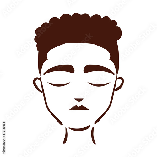 young afro man ethnicity silhouette style icon