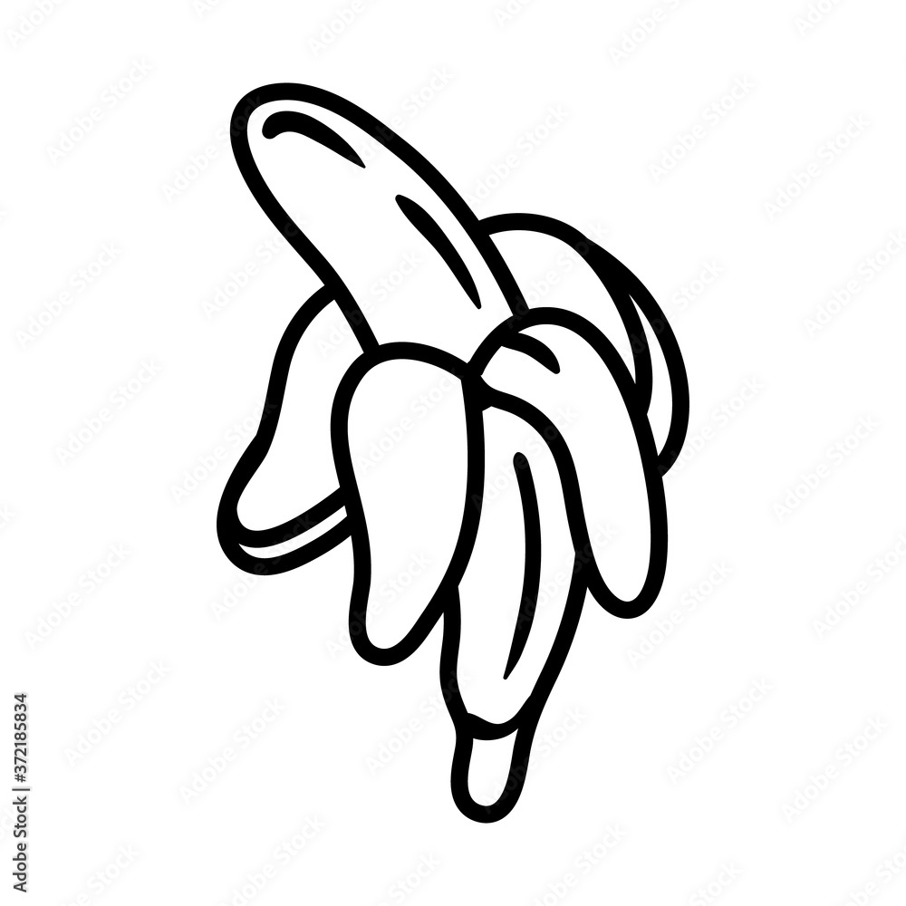 fresh banana pop art line style fresh banana pop art line style
