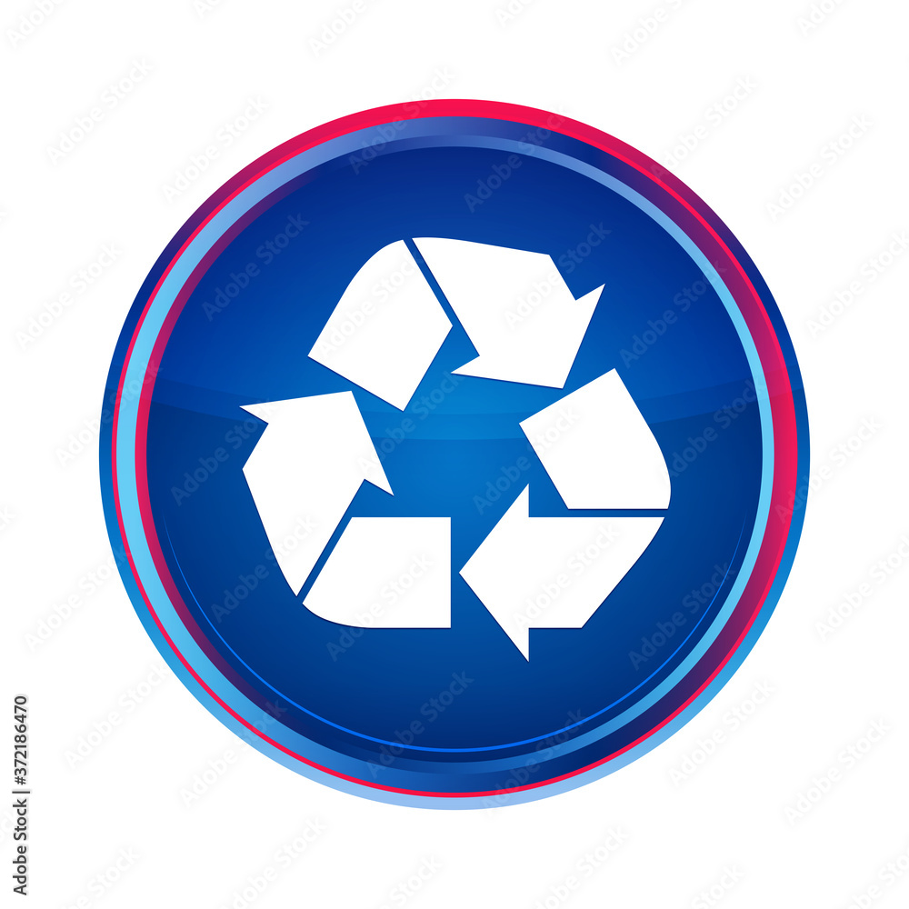 Recycle icon silky blue round button aqua design illustration Recycle icon silky blue round button aqua design illustration