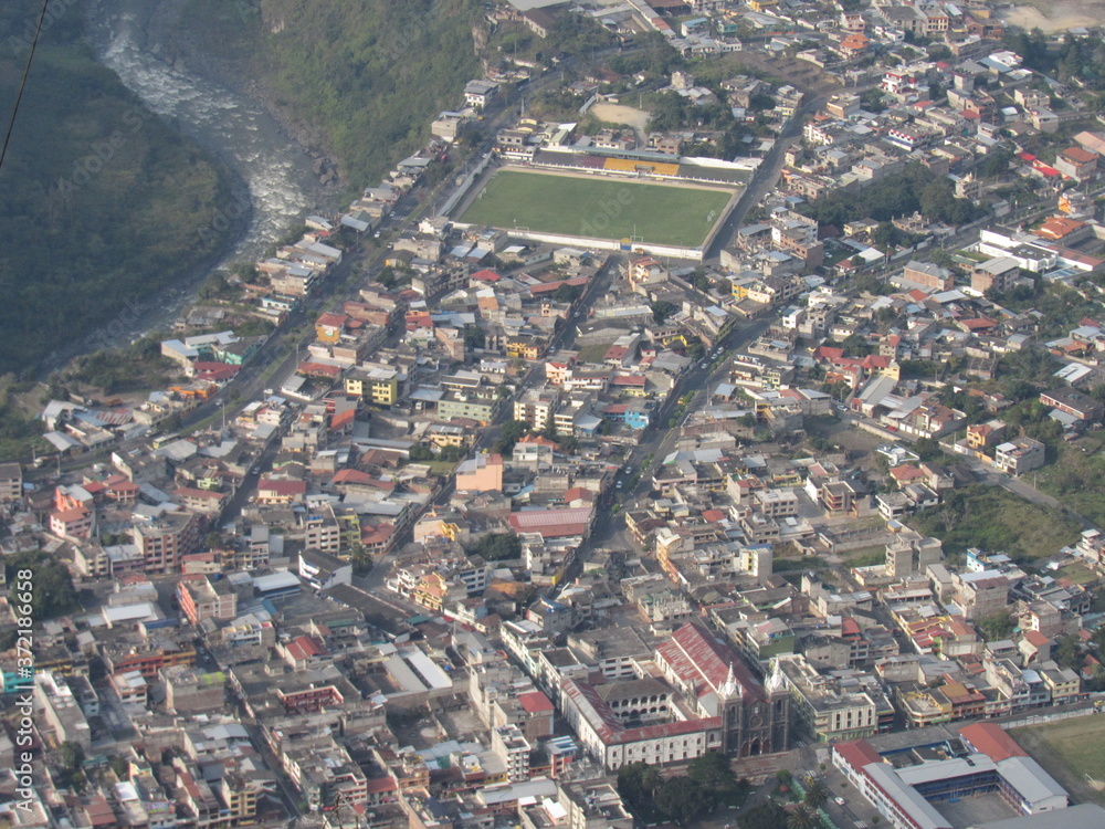 Naklejka premium BAÑOS. ECUADOR.
