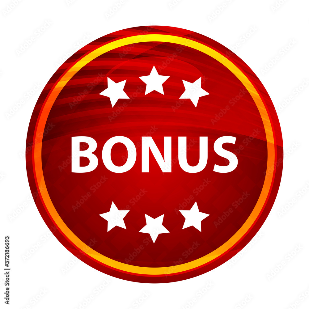 Bonus icon creative red round button illustration design Bonus icon creative red round button illustration design