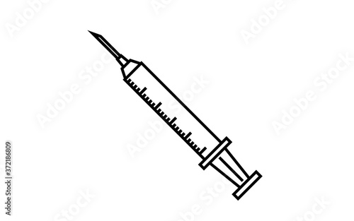ワクチン接種に使う注射器のイラスト