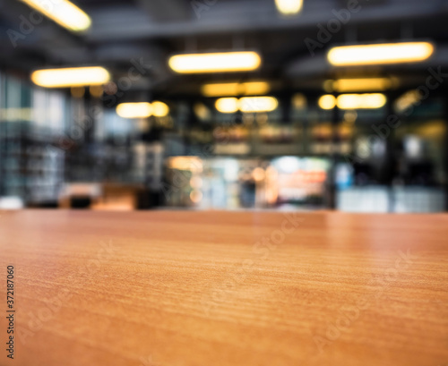 Table top counter Bar Cafe Restaurant coffee shop Blur background