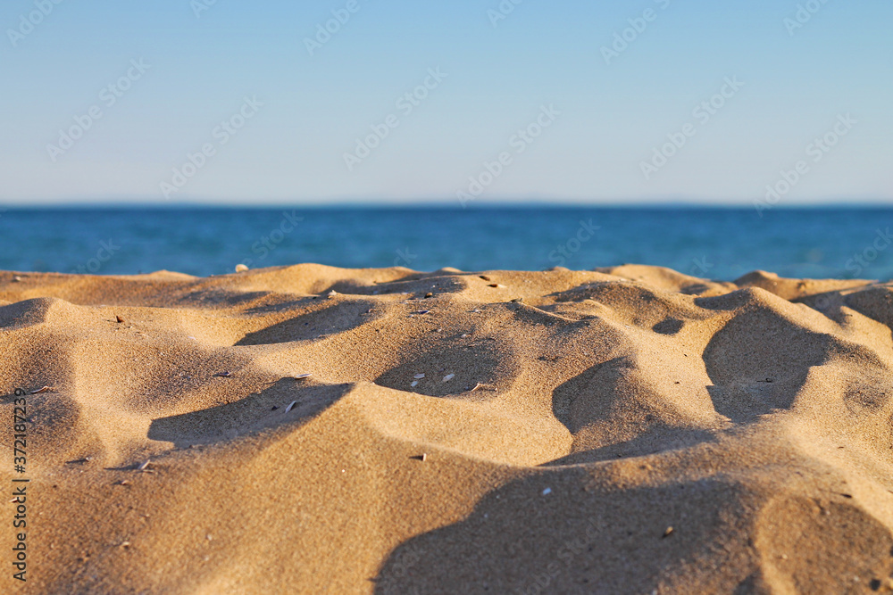 Tranquil empty sandy beach close up. Black sea coast. Tranquil empty sandy beach close up. Black sea coast.