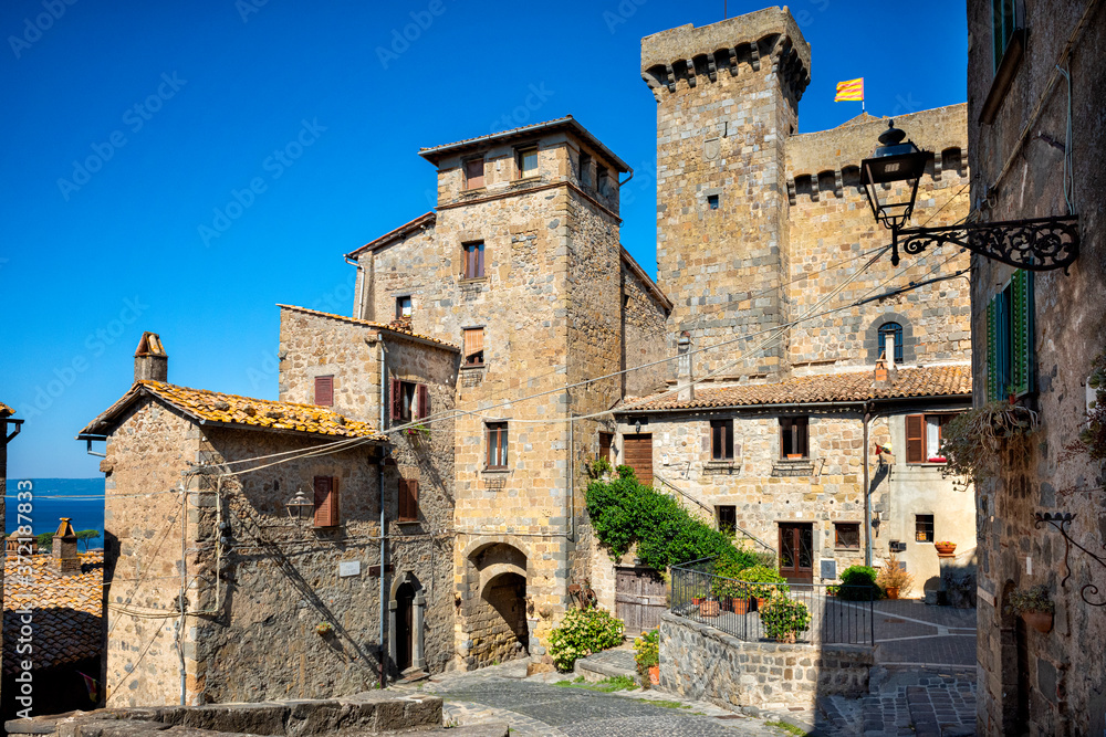 The city of Bolsena, in Lazio, in Italy, a beautiful and characteristic medieval village overlooking the homonymous lake