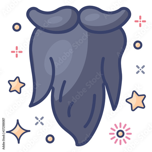 
Trendy editable flat design of beard icon
