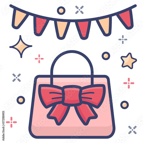
Shoulder bag with garlands showing concept of mothers day icon
