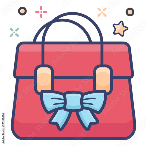 
Shoulder bag with decorative bow showing purse icon
