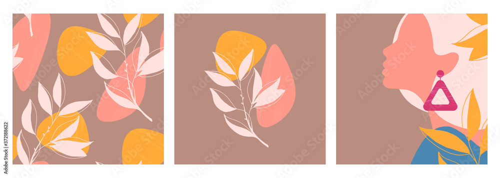 Vector autumn card set. Abstract pattern. Vector autumn card set. Abstract pattern.