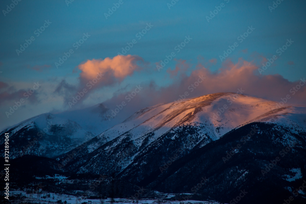 Fototapeta premium Winter Serra Del Cadi in La Cerdanya, Pyrenees, Spain