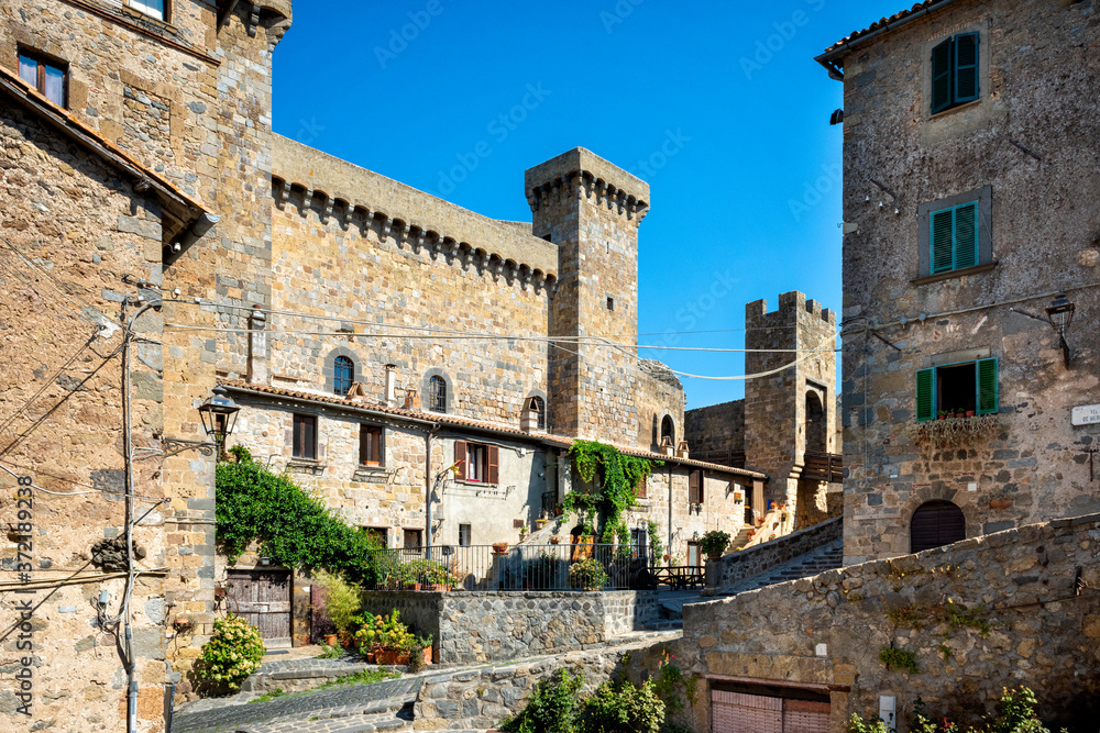 The city of Bolsena, in Lazio, in Italy, a beautiful and characteristic medieval village overlooking the homonymous lake.
