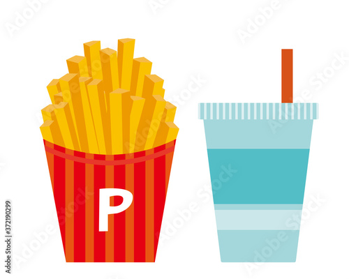フライドポテトのベクターイラスト　フレンチフライ