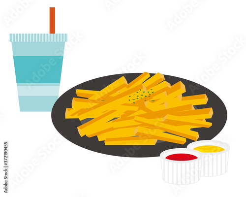 フライドポテトのベクターイラスト　フレンチフライ
