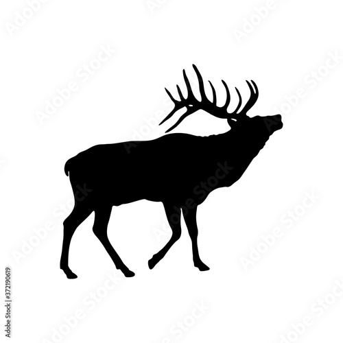 Silueta de ciervo haciendo su llamada en color negro