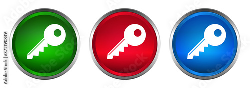 Key icon supreme round button set design illustration