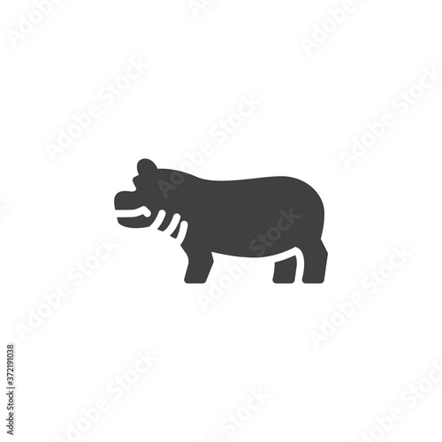 Hippopotamus vector icon. filled flat sign for mobile concept and web design. Hippo, behemoth glyph icon. Symbol, logo illustration. Vector graphics