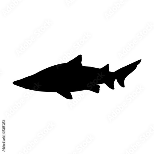 Silueta de tiburón toro en color negro