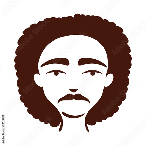 young afro man ethnicity with hairstyle afro silhouette style icon