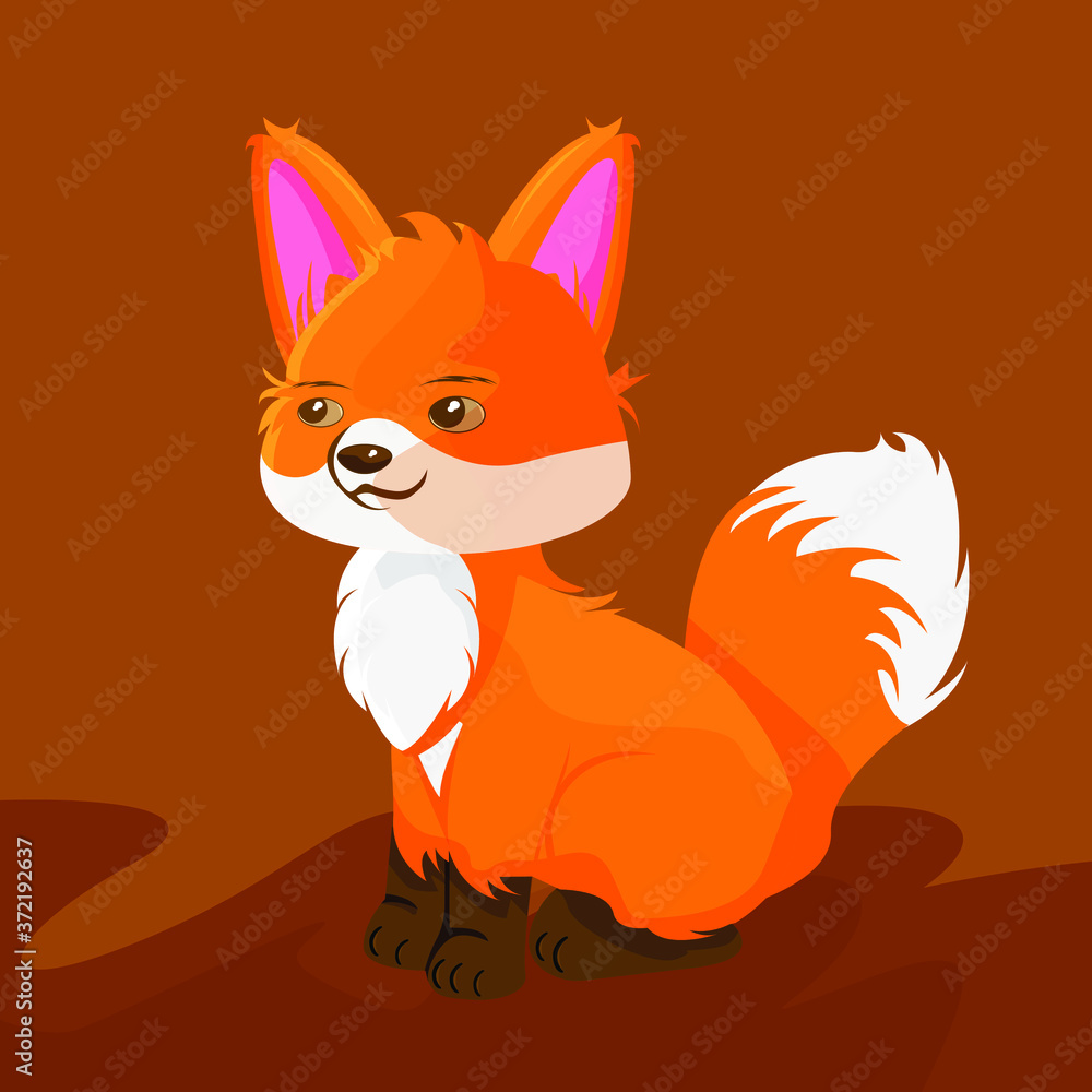 Vector illustration of a cute cartoon fox Vector illustration of a cute cartoon fox