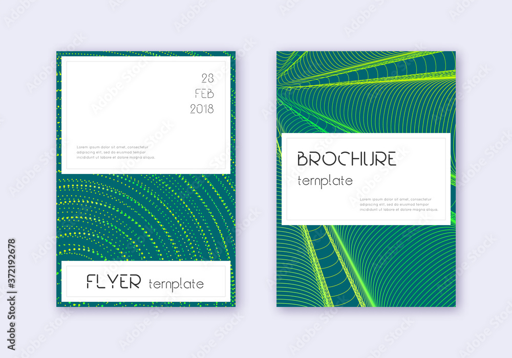 Fototapeta premium Stylish cover design template set. Green abstract 