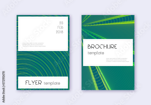 Stylish cover design template set. Green abstract 