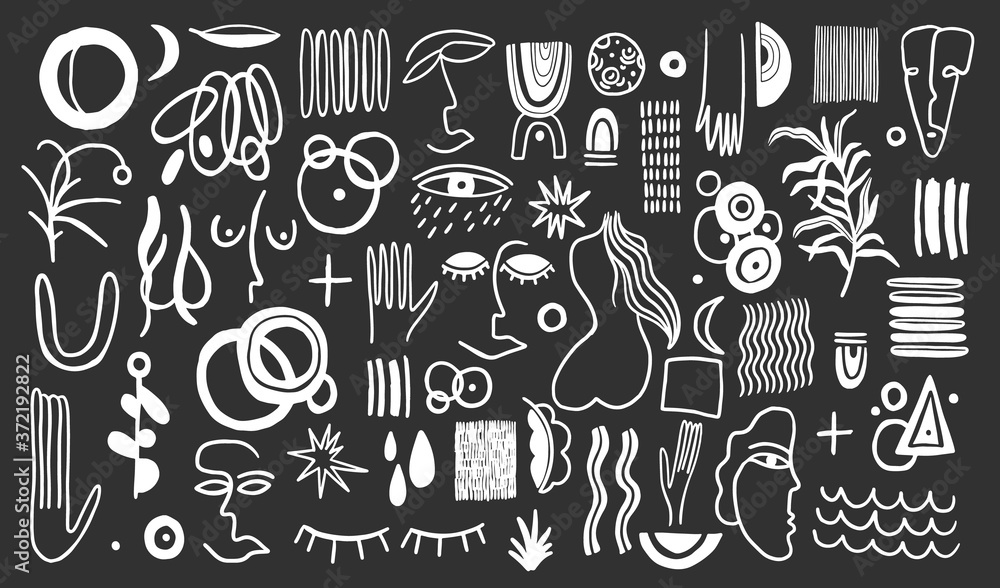 Abstract form drawing style.Decoration element isolated in white background Abstract form drawing style.Decoration element isolated in white background