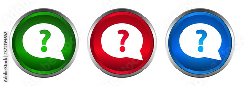 Question mark bubble icon supreme round button set design illustration