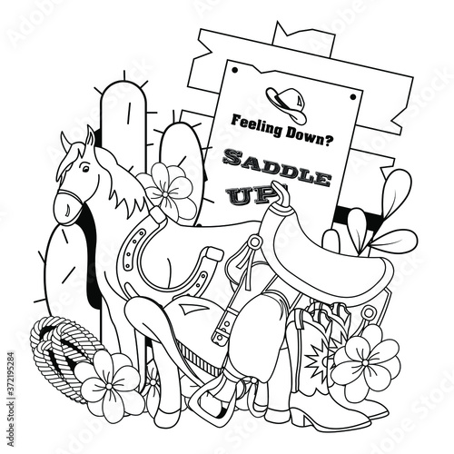 Coloring page for western fans