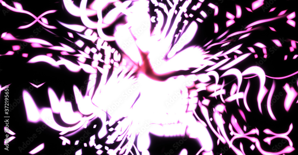 Fototapeta premium Light particle trails. Light explosion star with glowing particles and lines. Beautiful moving abstract rays background.