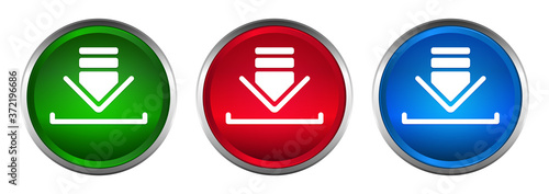 Download icon supreme round button set design illustration