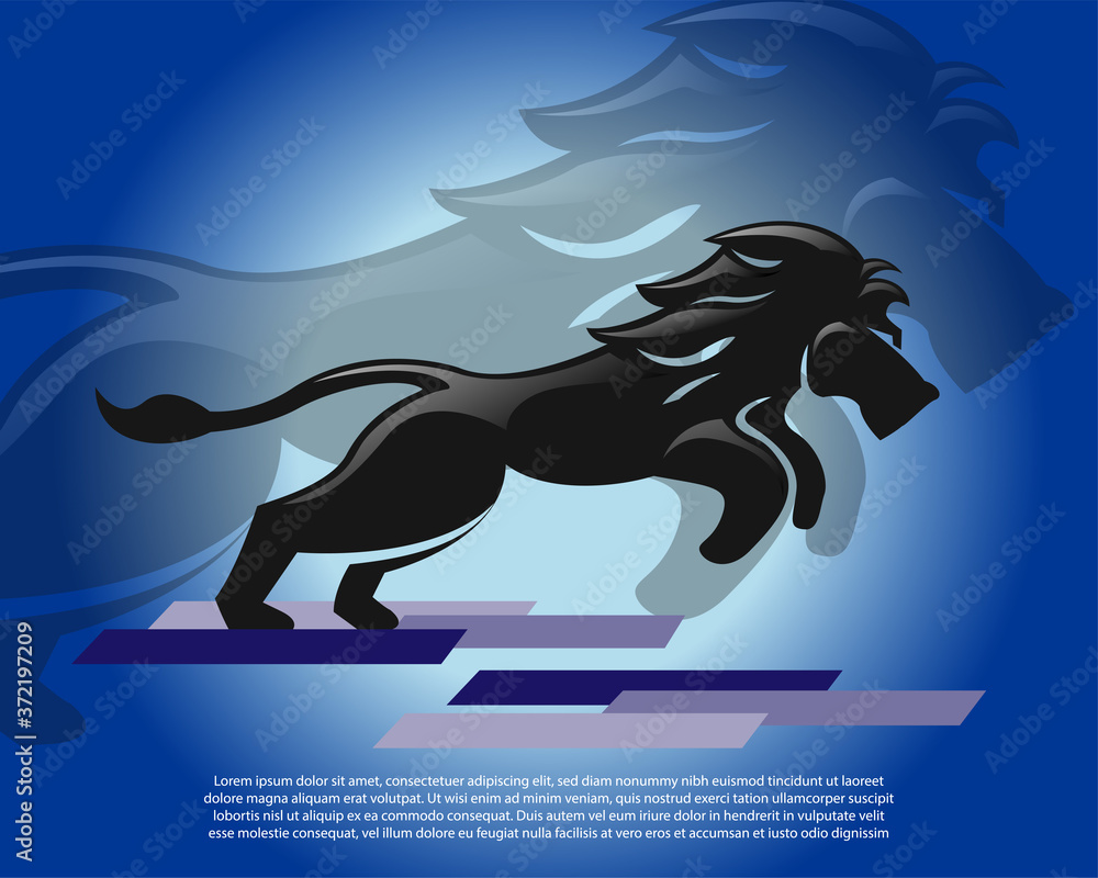 elegant running lion king sport logo icon symbol design illustration Stock  Vector | Adobe Stock