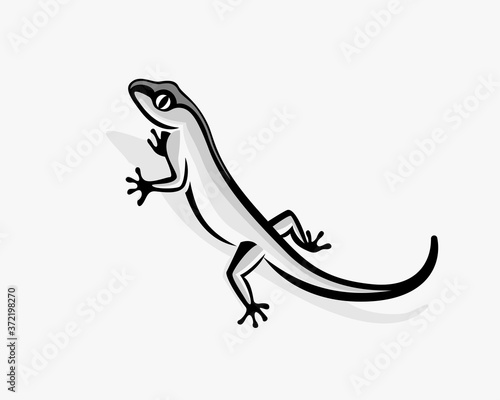 Lizard iguana gecko drawing art logo symbol illustration