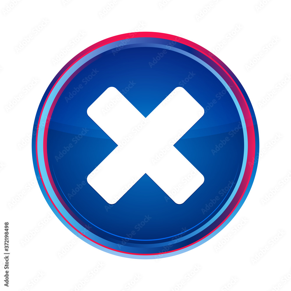 Cancel icon silky blue round button aqua design illustration Cancel icon silky blue round button aqua design illustration
